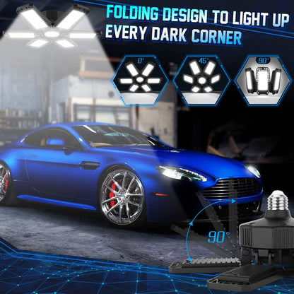 💡 𝟮𝟬𝟬𝟬𝟬𝟗𝟠 super bright LED garage light - adjustable 360° lighting for workshops and warehouses