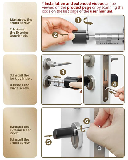AceMining Smart Cylinder smart lock – fingerprint / PIN / card / app