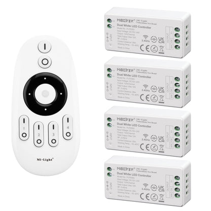 ⚡ Komplet 4x LED krmilnik FUT035S MIBOXER + daljinec – dvobarvni, WiFi 2.4GHz/RF