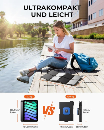 🌞Portable foldable solar charger 25W – highly efficient BC cells (25.4%)