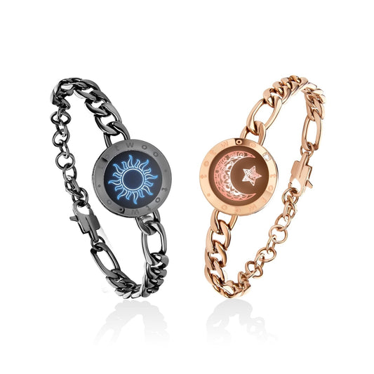 TOTWOO pametna zapestnica za pare – komplet 2× Sun & Moon (osvetlitev + vibracije)