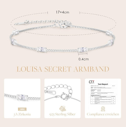 💎 LOUISA SECRET bracelet made of 925 silver with 5A zirconia, white