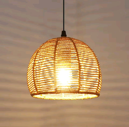 💡 Natural rattan hanging lamp - hand-woven lampshade