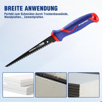 WORKPRO ročna žaga za suhomontažo – bi-metalno rezilo 150 mm