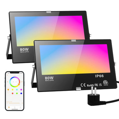 2x pametni RGB LED Reflektor 80W z Bluetooth APP nadzorom
