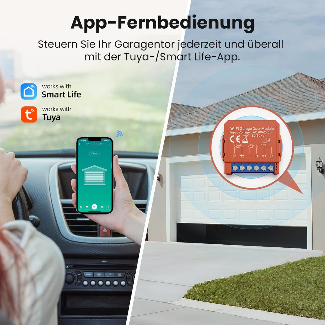 MIUCDA pametni WiFi modul za garažna vrata – Tuya / Smart Life