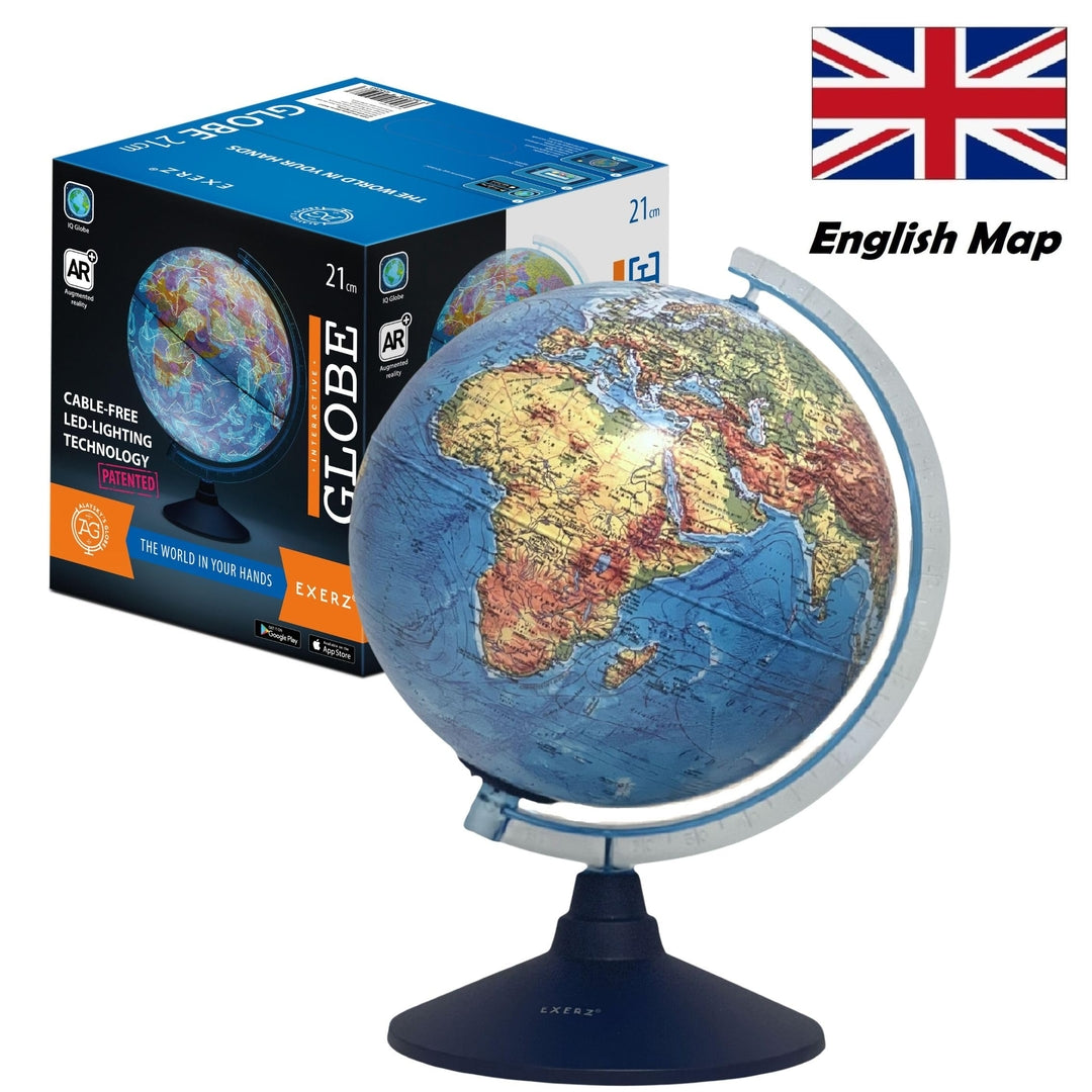 EXERZ 21 cm LED svetlobni globus z AR funkcijo – s pomočjo App na telefonu prikazuje podatke držav