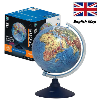 EXERZ 21 cm LED svetlobni globus z AR funkcijo – s pomočjo App na telefonu prikazuje podatke držav