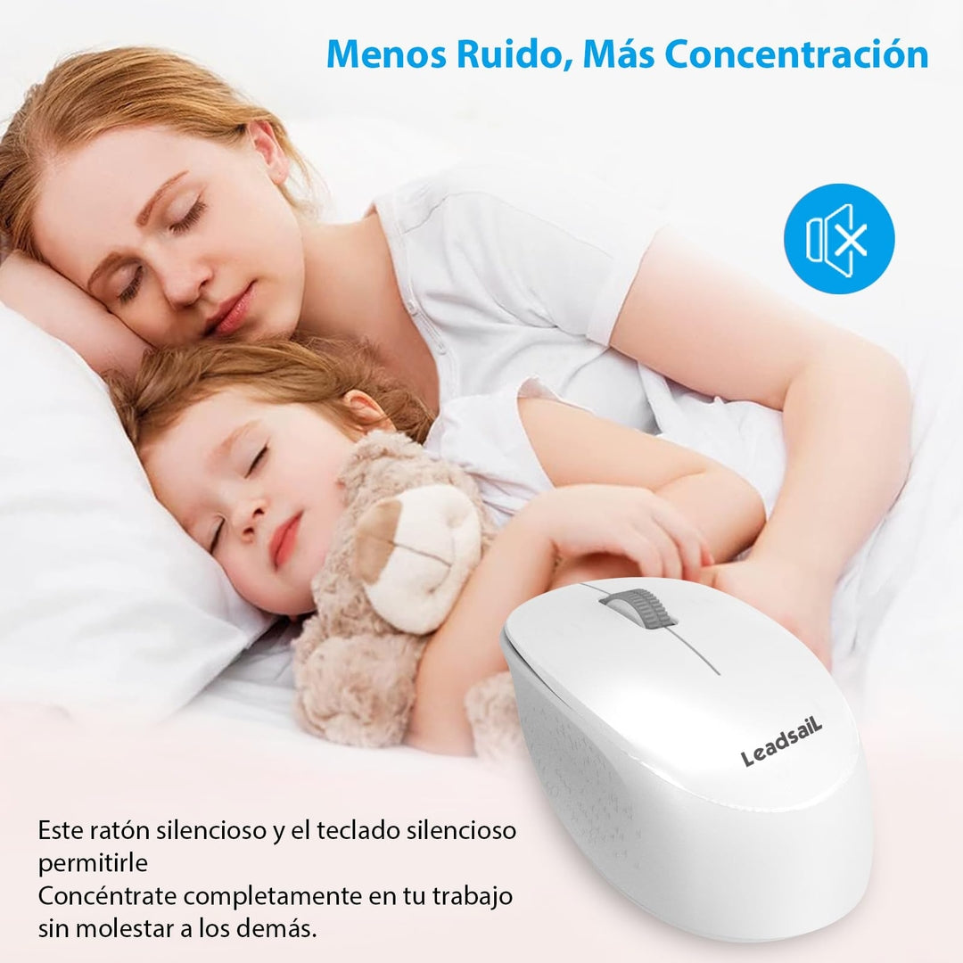 LeadsaIL brezžična tipkovnica + miška – 2.4G, tihi klik, numerična tipkovnica