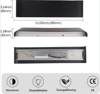 Mille Lucciole 18W LED notranja stenska svetilka - 3000K - črna 28cm - naklikaj.si