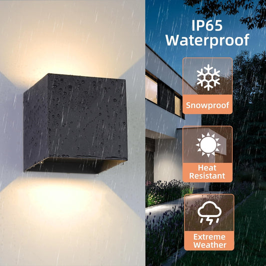 💡4x CHENBEN outdoor LED wall lamp 12W - adjustable beam angle, IP65, 3000K, aluminum