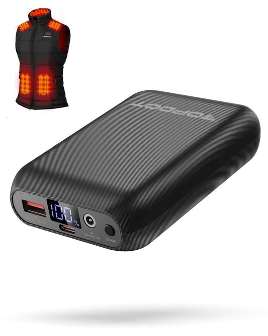 TOPDOT prenosna baterija za grelna oblačila, 16000mAh, 5V/7,4V, USB, DC