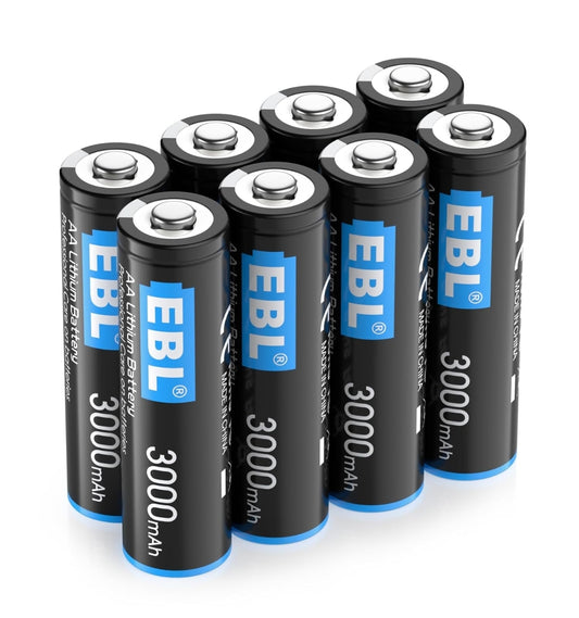 🔋 Pametni polnilec EBL + 8×3000mah baterije – LCD zaslon, USB napajanje