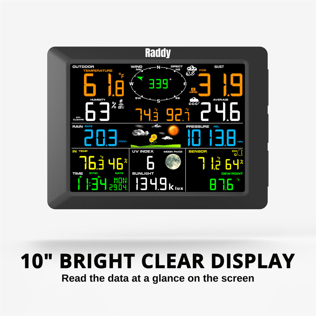 🌦 Raddy WF-100C Professionelle Wetterstation