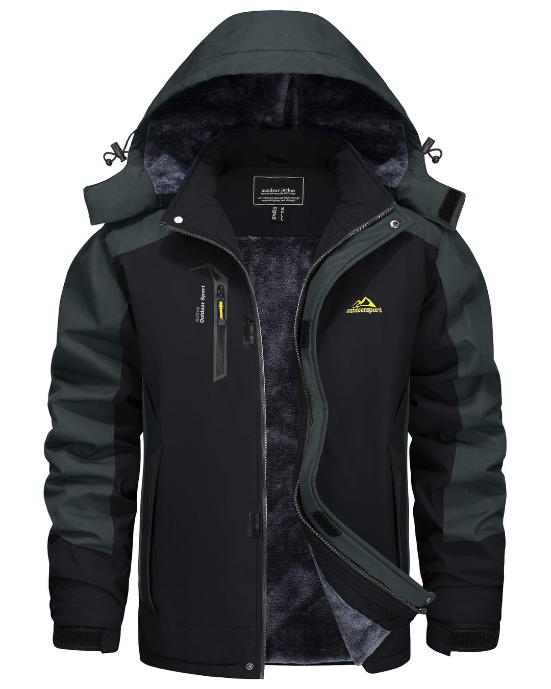 OUTDOOR moška vodoodporna smučarska jakna - črno/siva XXL - naklikaj.si