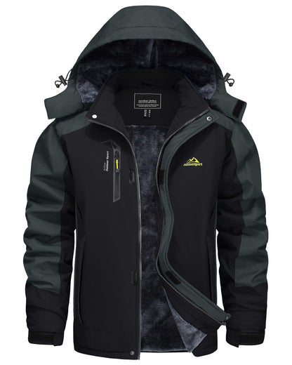 OUTDOOR moška vodoodporna smučarska jakna - črno/siva XXL - naklikaj.si