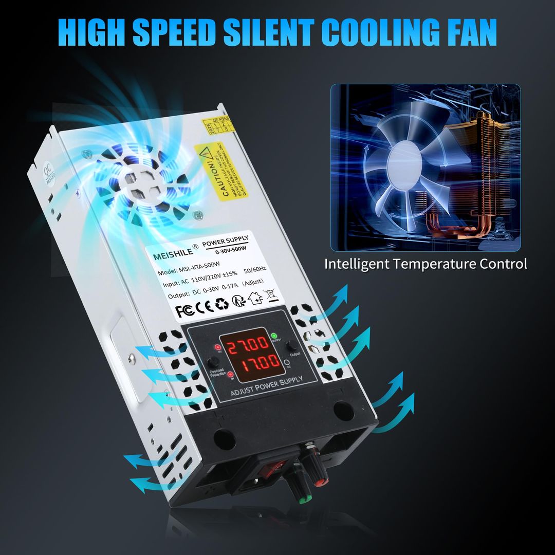 Meishile nastavljiv preklopni napajalnik 0-30V 0-17A 500W - naklikaj.si