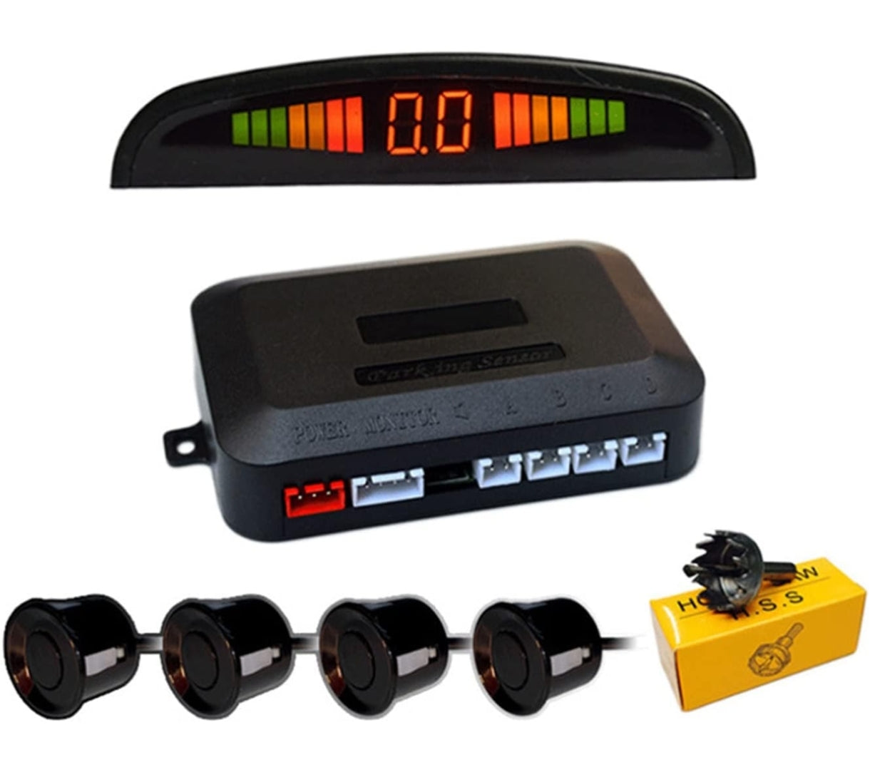 4x univerzalni parkirni senzorji z LED zaslonom - črni - naklikaj.si