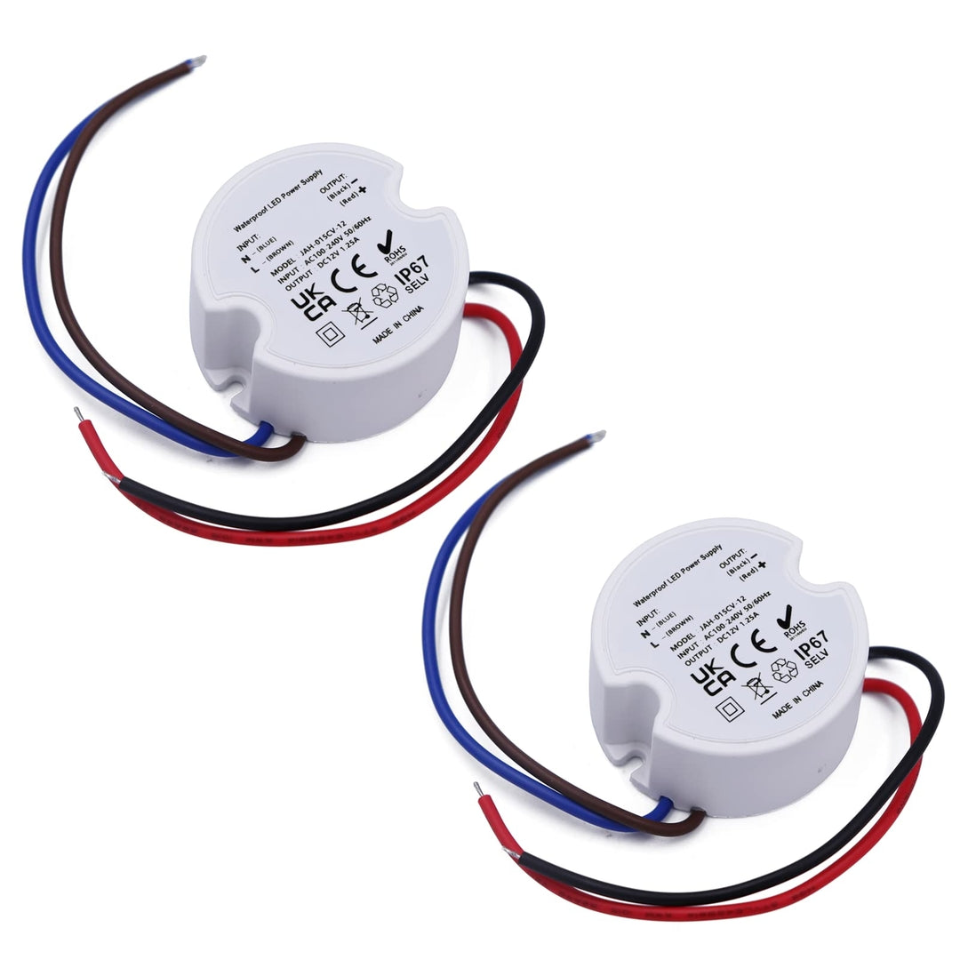 2x mini LED transformator 12V (15W, vodoodporen IP67)