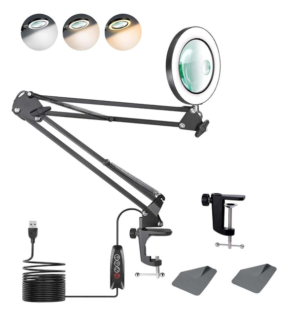 🔎 Namizna lupa z LED osvetlitvijo – 10×/15× povečava - naklikaj.si