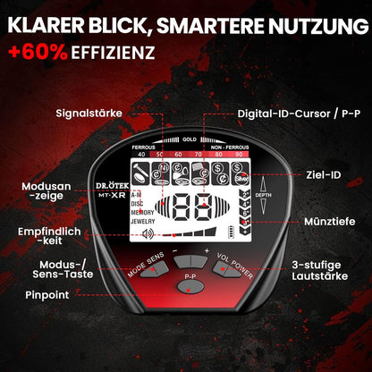Detektor kovin DR.ÖTEK MT-XR, IP68, slušalke, lopata, torba