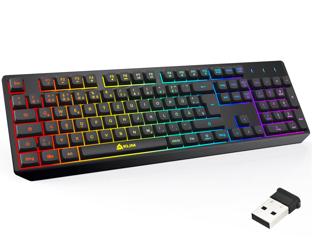 ⌨️ KLIM brezžična RGB tipkovnica / DE Layout