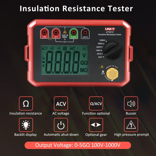UNI-T UT501C merilnik izolacijske upornosti 1000V 5GΩ