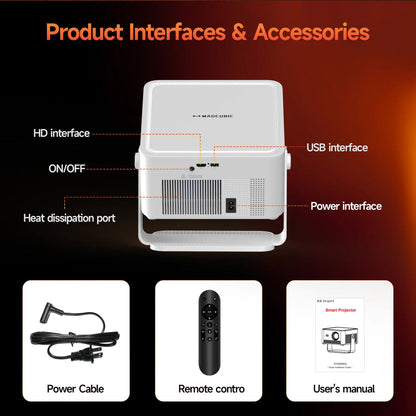 LED projektor Magcubic HY450MAX, 4K/8K, Android 14, Wifi 6, 1100 ANSI, AutoFocus