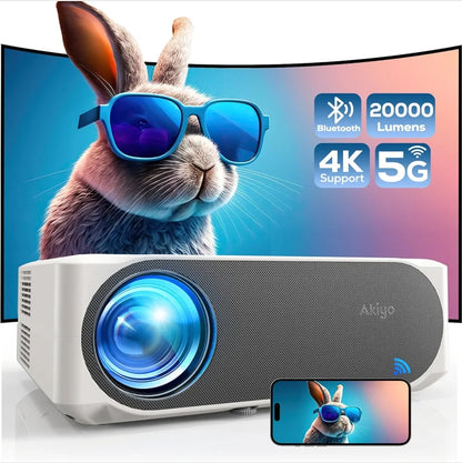 Projektor AKIYO O8, Full HD 1080p – 20.000 lm, 4K podpora, WiFi 5G, Bluetooth 5.2, garancija
