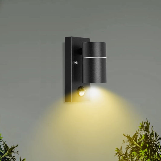 💡 LED zunanja stenska svetilka s senzorjem gibanja – 5W, GU10, 3000K,črna