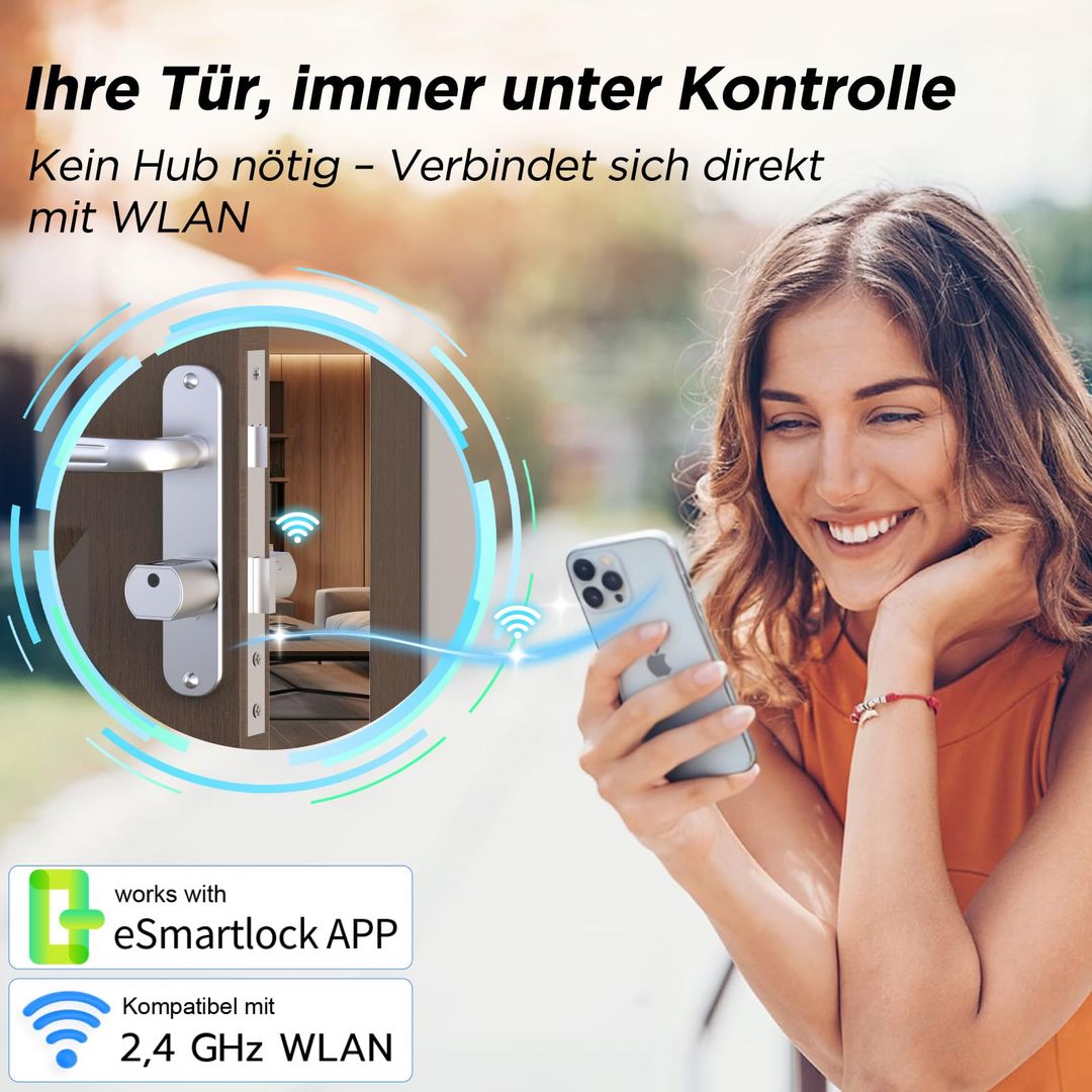 Pametna elektronska ključavnica s prstnim odtisom, PIN, Wi-Fi, Bluetooth, tipkovnico in RFID – 60–130 mm