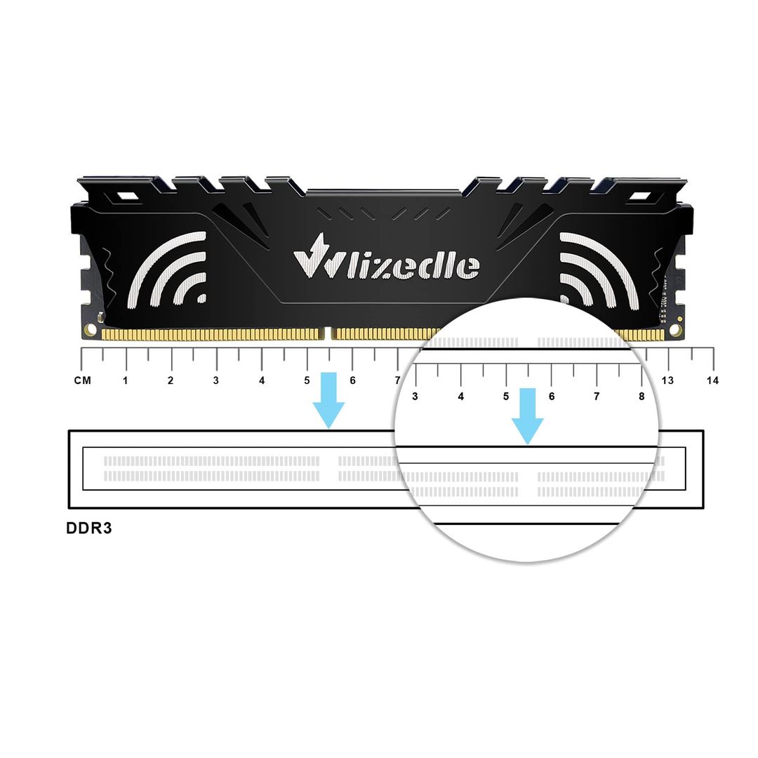 Wlizedle DDR3 RAM, 32GB, 1600Mhz, PC3/12800 Kit (4x8GB)