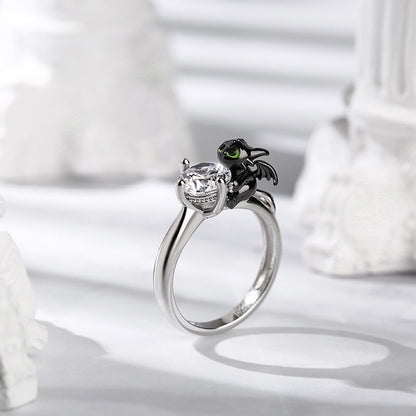 💍 JEULIA Hug Me "Your Dragon" 925 silver ring with zirconia