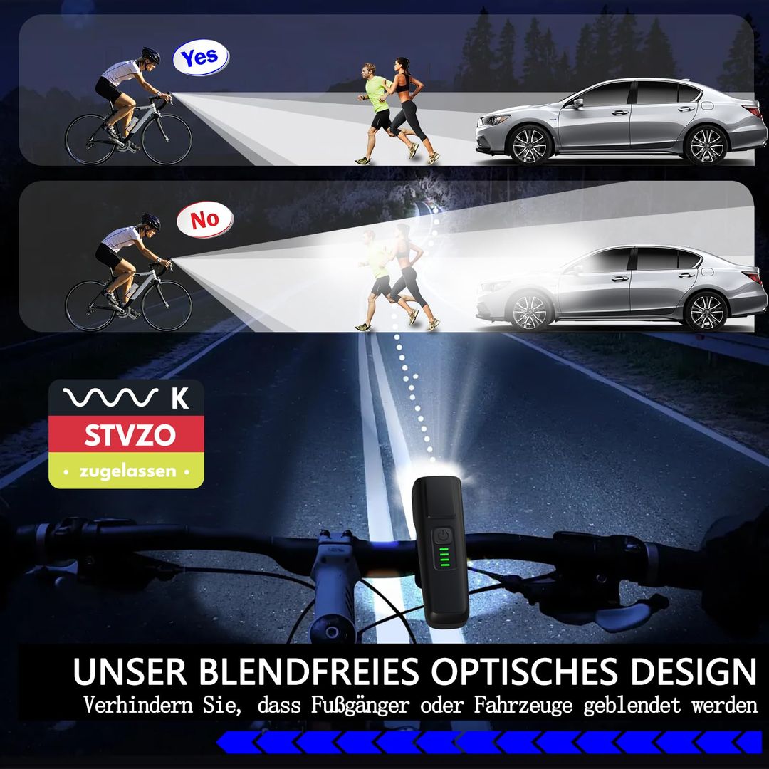 Komplet polnilnih LED kolesarskih luči, USB-C