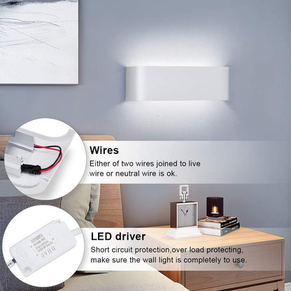💡 LED wall lamp 16W, 6500K – modern white, 30cm