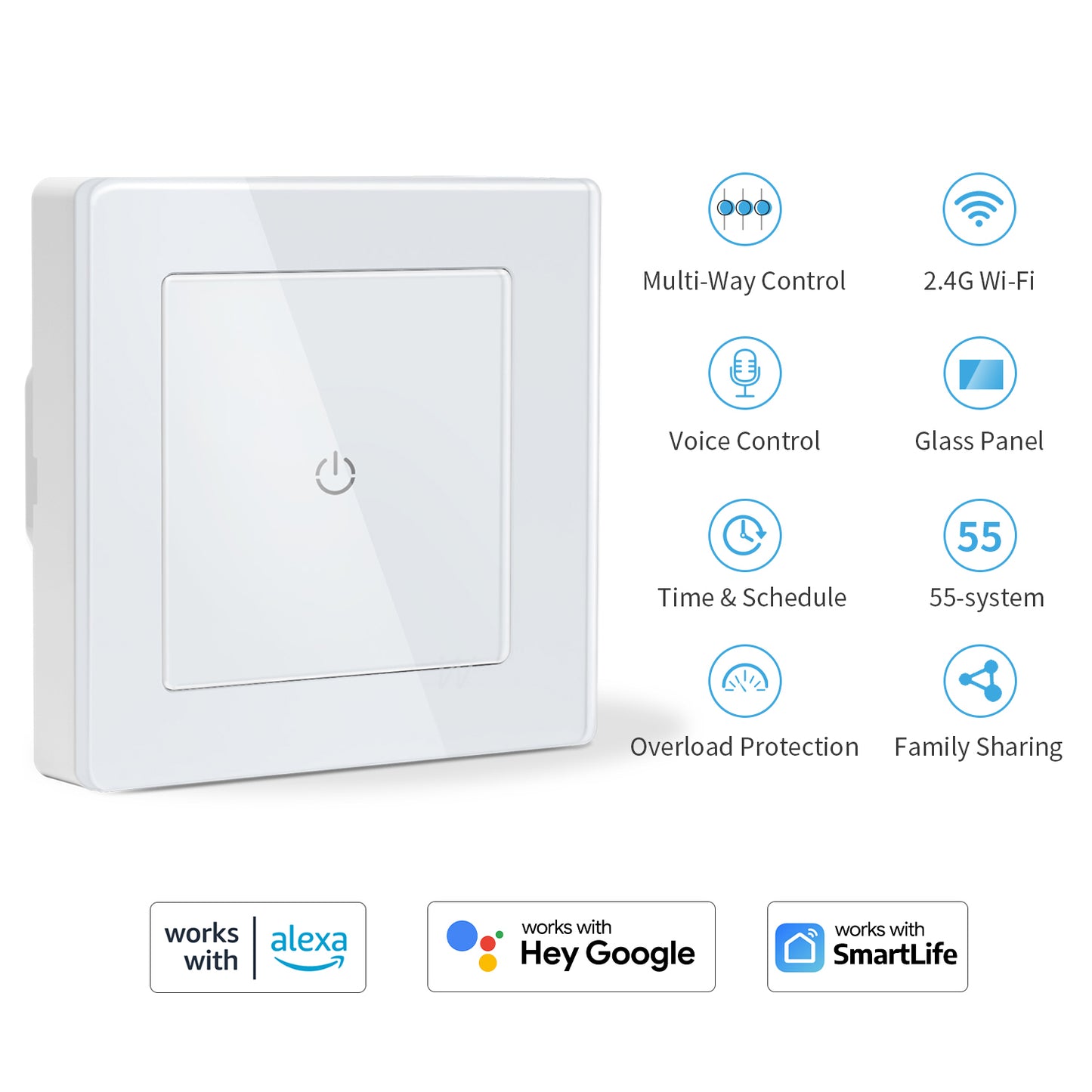 Pametno WiFi stikalo na dotik za luči CurrySmarter, Wifi, App - naklikaj.si