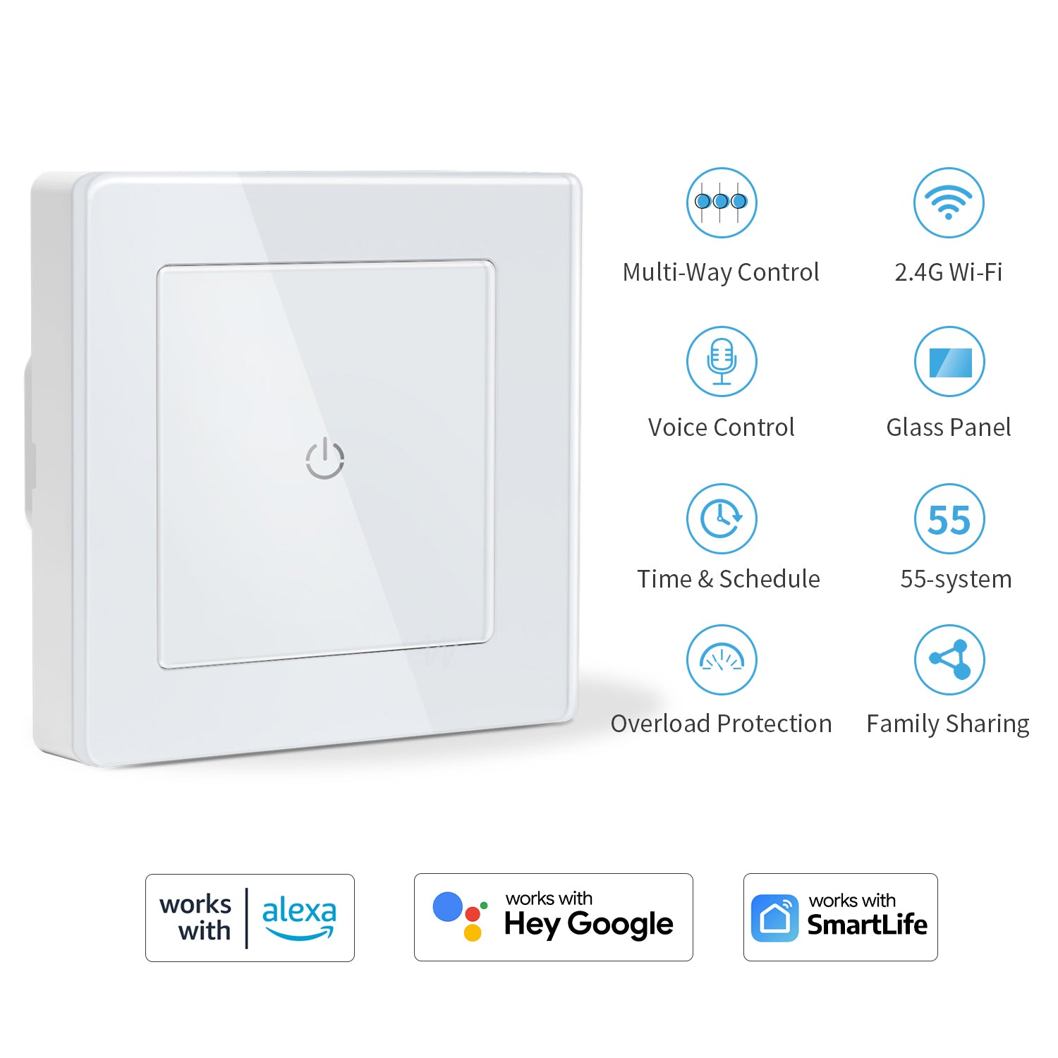 Pametno WiFi stikalo na dotik za luči CurrySmarter, Wifi, App - naklikaj.si