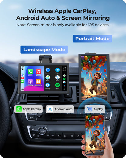 Krunia 7" prenosni pametni avtomobilski zaslon za Apple CarPlay in Android Auto