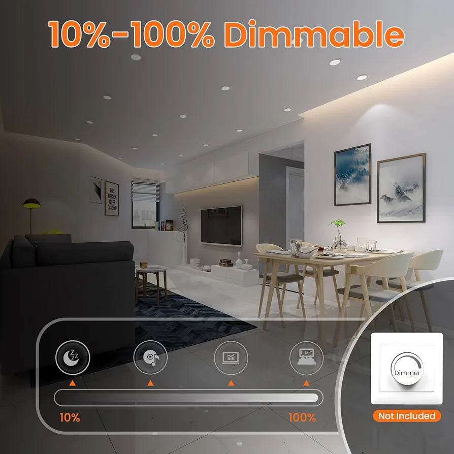 💡 6x Alusso LED recessed light 15W (175mm) – white