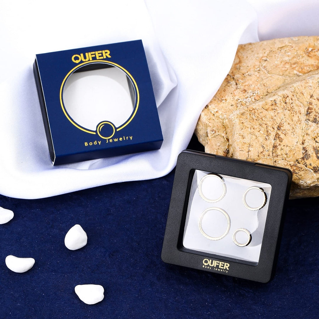 OUFER 9K zlati spiralni uhan - piercing nakit s CZ linijo - 9mm - naklikaj.si