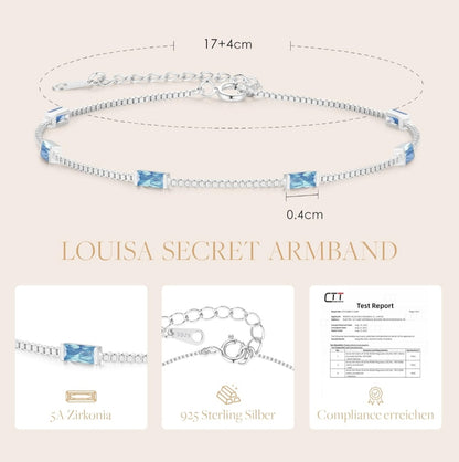 💎 LOUISA SECRET bracelet made of 925 silver with 5A zirconia, blue