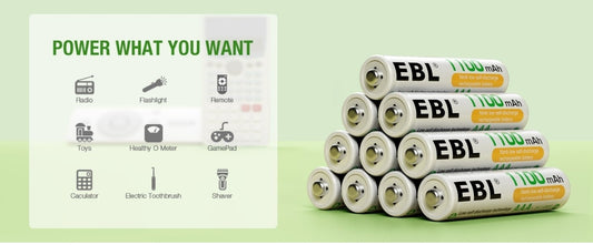 EBL AAA polnilne baterije 1.2V 1100 mAh – Ni-MH (8 kosov)