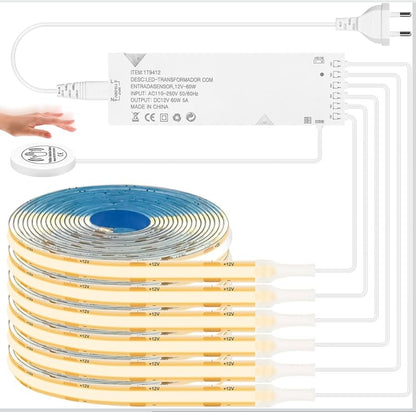 COB LED trak komplet z indukcijskim senzorjem – 6×1 m, topla bela
