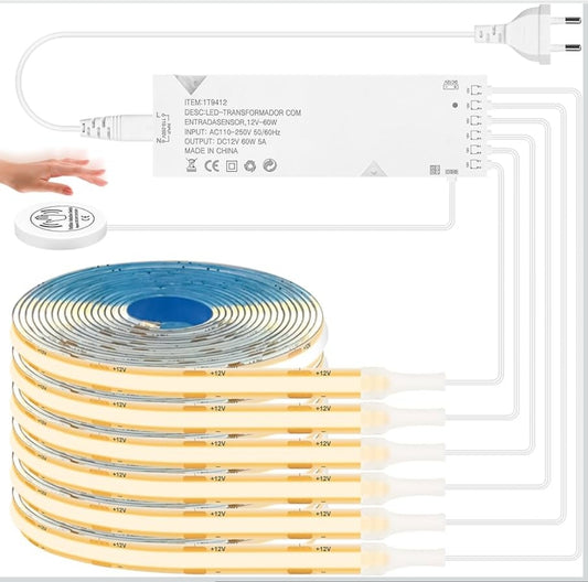 COB LED trak komplet z indukcijskim senzorjem – 6×1 m, topla bela