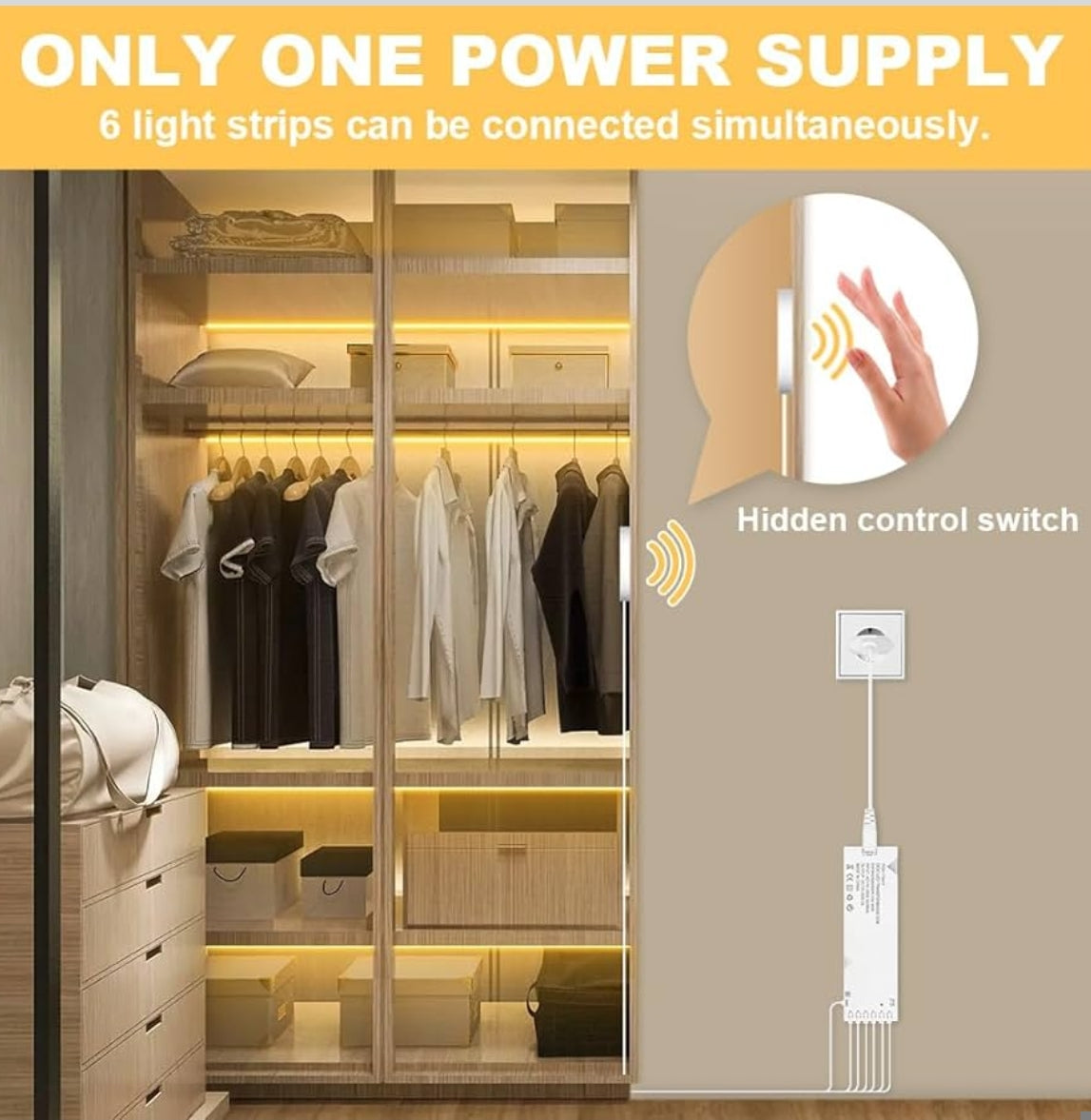 COB LED trak komplet z indukcijskim senzorjem – 6×1 m, topla bela