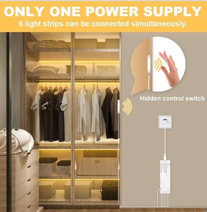 COB LED trak komplet z indukcijskim senzorjem – 6×1 m, topla bela