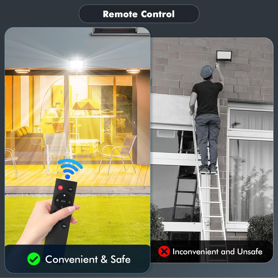 200W LED reflektor s senzorjem gibanja in daljincem, IP66, 6500K bela svetloba