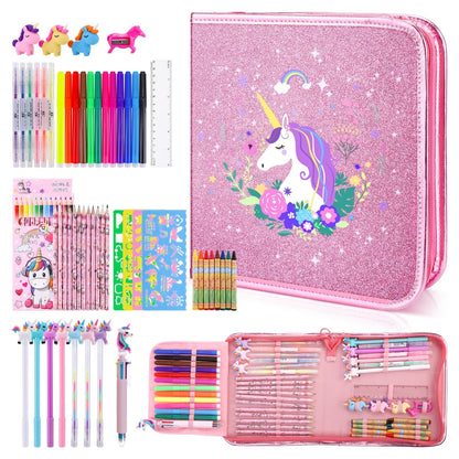🦄56-piece creative set - unicorn with glitter
