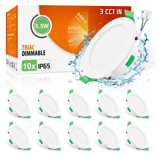 💡 10x Alusso LED recessed light 5.5W (85mm) – white