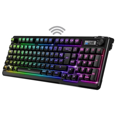 Brezžična gaming tipkovnica Elite K60 – RGB, LCD zaslon, 3-načini povezave